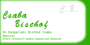 csaba bischof business card